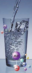 Glass of water with much dissoved oxygen