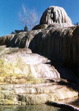 Mineral deposits from hot springs